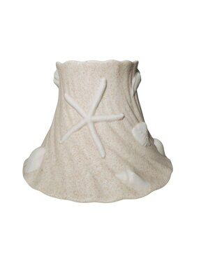 Yankee Candle Seashell Starfish Porcelain Shade Topper Beige Nautical Coastal